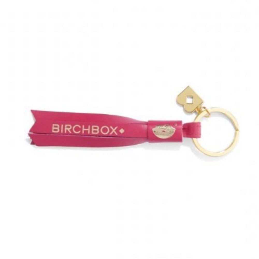 Birchbox Pink Leather Tassel Keychain